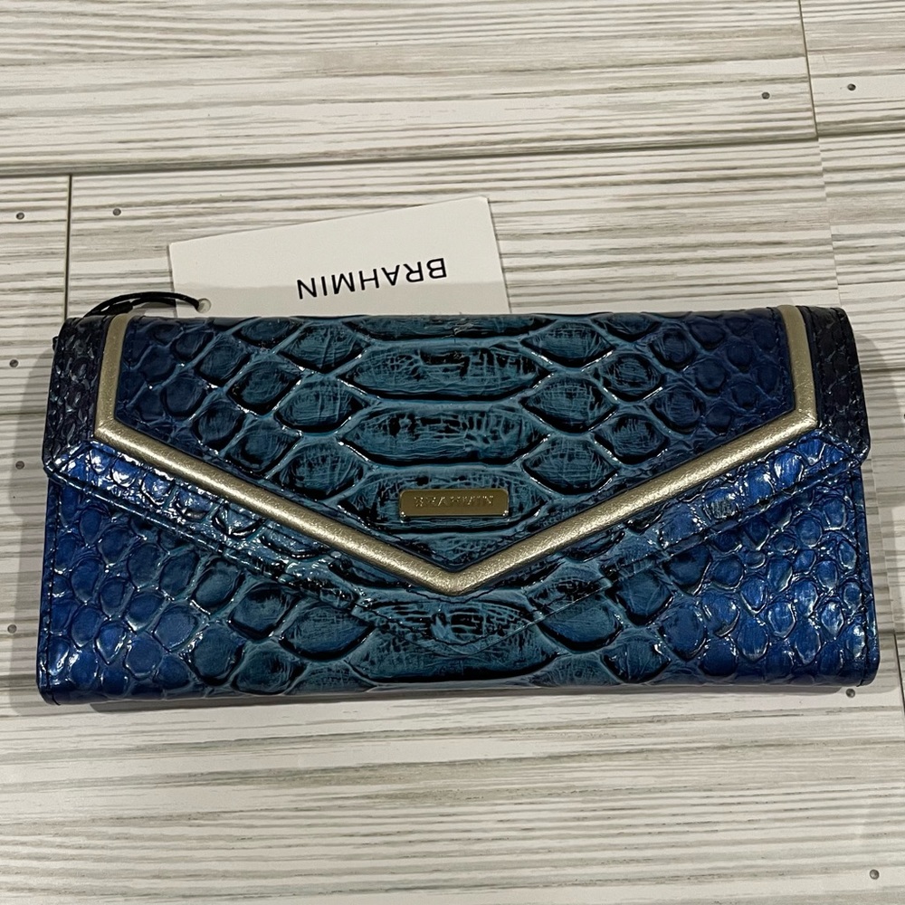 Brahmin Veronica Wallet in Sapphire Ateague
